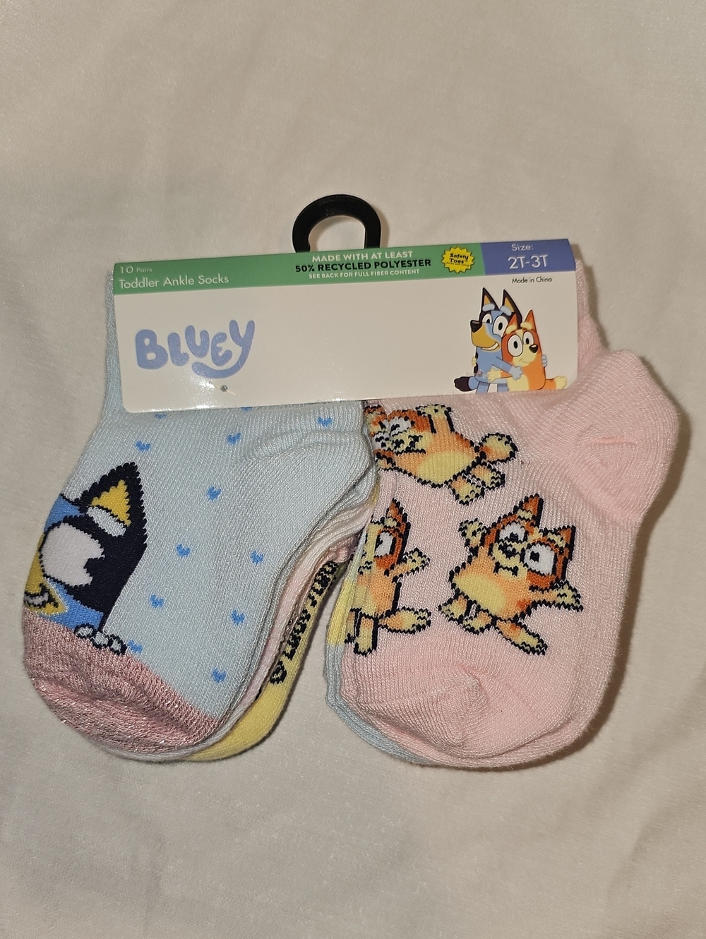 Bluey Toddler Size 2T-3T Ankle Socks 10 Pairs Multicolor New